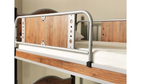 Alara Metal Ahşap Tek Kişilik Ranza 90*190 cm (Ceviz)