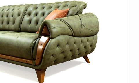 Yıldız Yeşil Chester Koltuk Takımı (3+3+1+1)