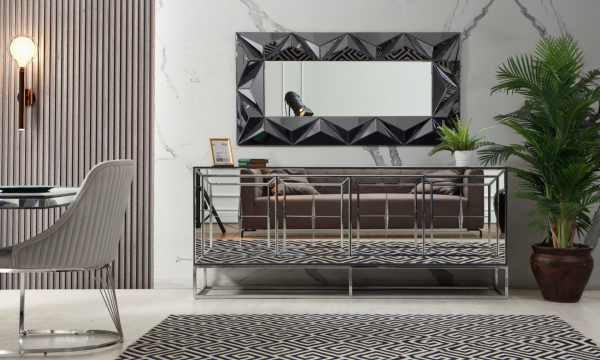 Jaguar Aynalı Yemek Odası Takımı