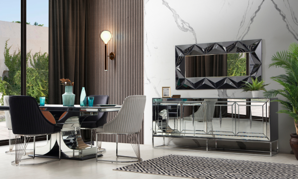 Jaguar Aynalı Yemek Odası Takımı