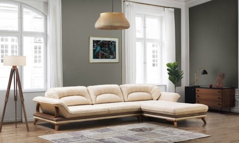 Melisa Dinlenmeli Köşe Koltuk Takımı(Krem)