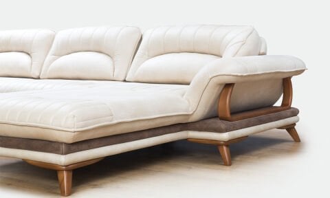 Melisa Dinlenmeli Köşe Koltuk Takımı(Krem)