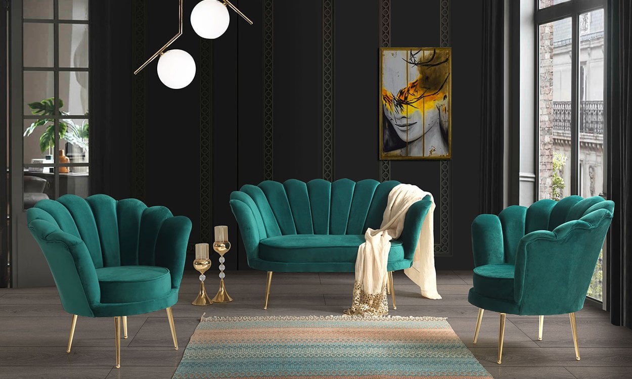 İnci Zümrüt 2+1+1 Çay Seti (Salon, Balkon, Cafe Ofis)