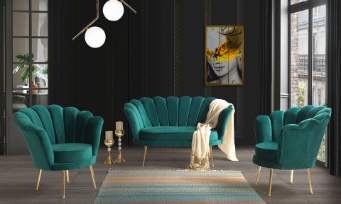 İnci Zümrüt  Çay Seti İkili Koltuk (Salon, Balkon, Cafe Ofis)