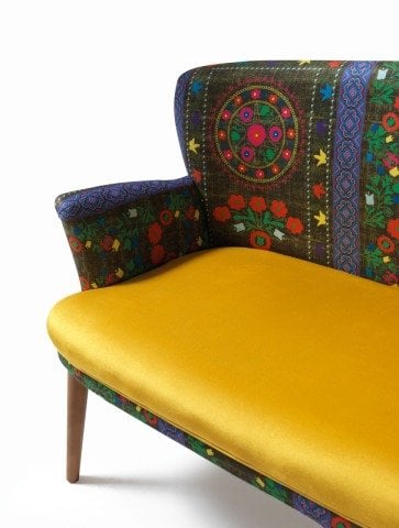 Etnik Desen Sarı 2+1+1 Çay Seti (Balkon, Salon, Ofis, Cafe)