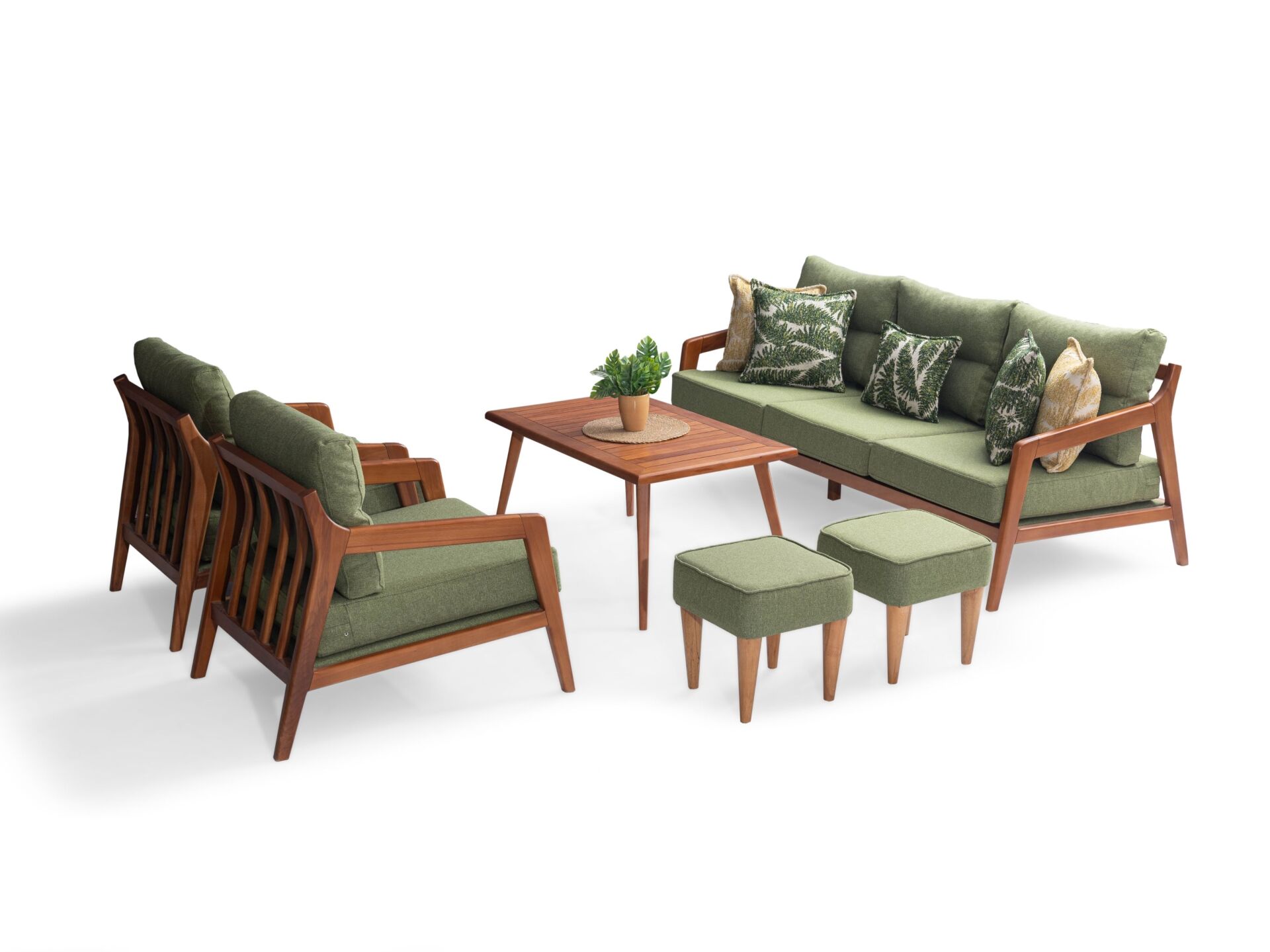 Güneşli ( 3+2+1+1+sehpa+2 adet puf ) Bahçe Mobilyası