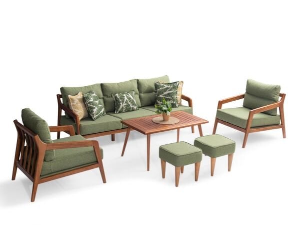 Güneşli ( 3+2+1+1+sehpa+2 adet puf ) Bahçe Mobilyası