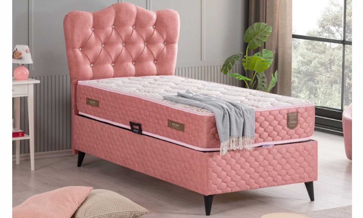 Rose 90*190cm Tek Kişilik Başlıklı Baza Seti