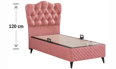 Rose 120*200 cm Tek Kişilik Başlıklı Baza Seti