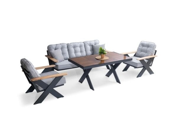 X Alüminyum Bahçe Mobilyası ( 3+1+1+masa )