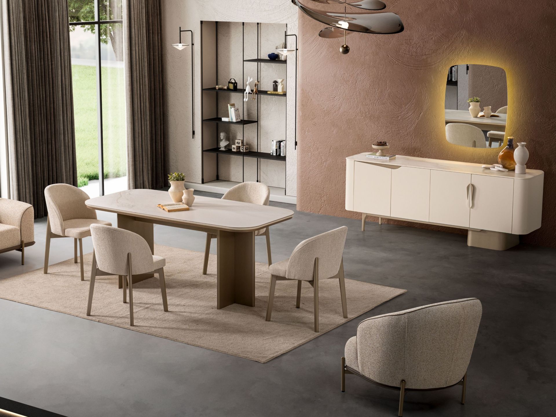 Stellas Yemek Odası Takımı (Gerçek Seramik)