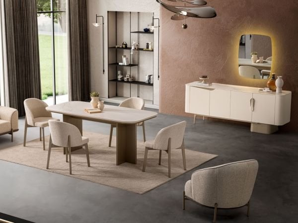 Stellas Yemek Odası Takımı (Gerçek Seramik)