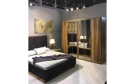 Paris Yatak Odası 160*200 cm Başlıklı Karyola (Krem)