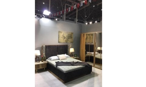 Paris Yatak Odası 160*200 cm Başlıklı Karyola (Krem)