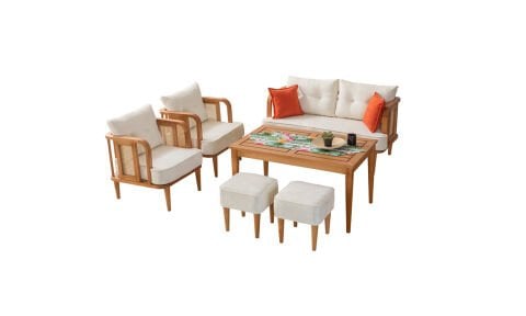 Flora Bahçe Mobilyası (Salon, Balkon, Cafe, Ofis) 2+1+1