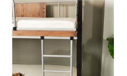 Tarz Metal Ahşap Tek Kişilik Ranza  90*200 cm