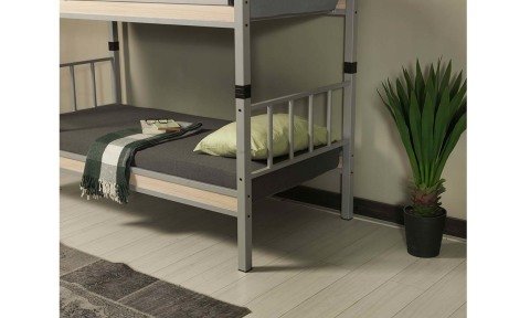 Yurt Ferforje Metal Tek Kişilik Ranza 90*190 cm (Gri)