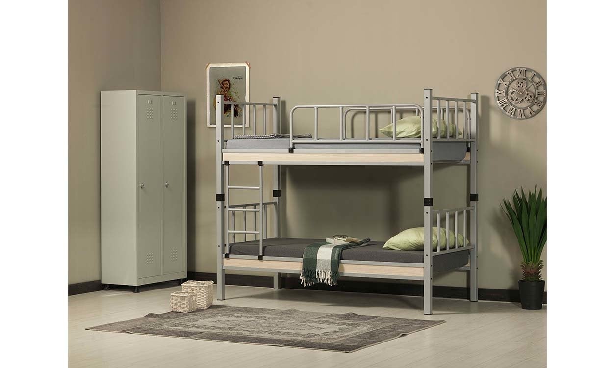 Yurt Ferforje Metal Tek Kişilik Ranza 90*200 cm (Gri)