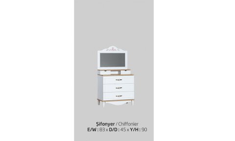 Flora Genç Odası Aynalı Şifonyer