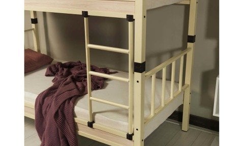 Yurt Ferforje Metal Tek Kişilik Ranza 90x190 cm (Krem)