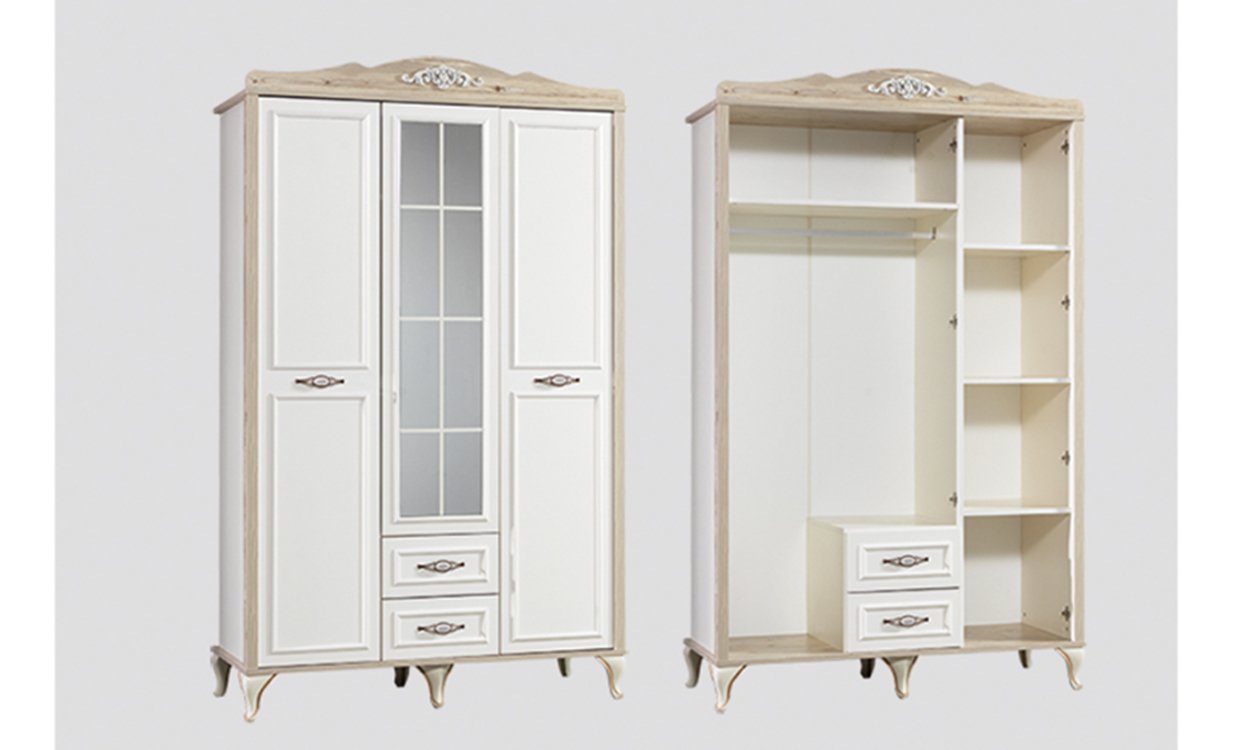 Flora Genç Odası 3 Kapılı Dolap