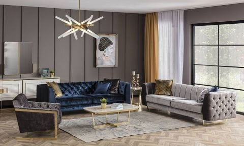 Gloria Chester Modern Koltuk Takımı (4+3+1+1)