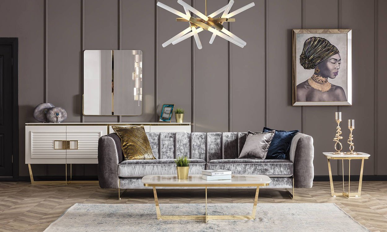 Gloria Chester Modern Üçlü Koltuk