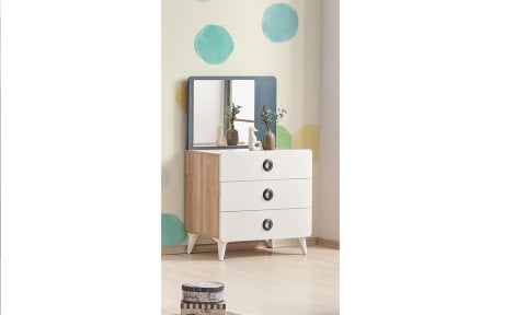 Masal Yeşil Montessori Çocuk Takımı (3 Kapılı Dolap*Montessori Karyola*Şifonyer)