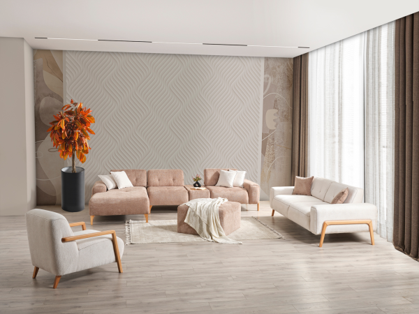 Rolex Köşe Koltuk Seti(Köşe+Üçlü+Berjer+Puf)