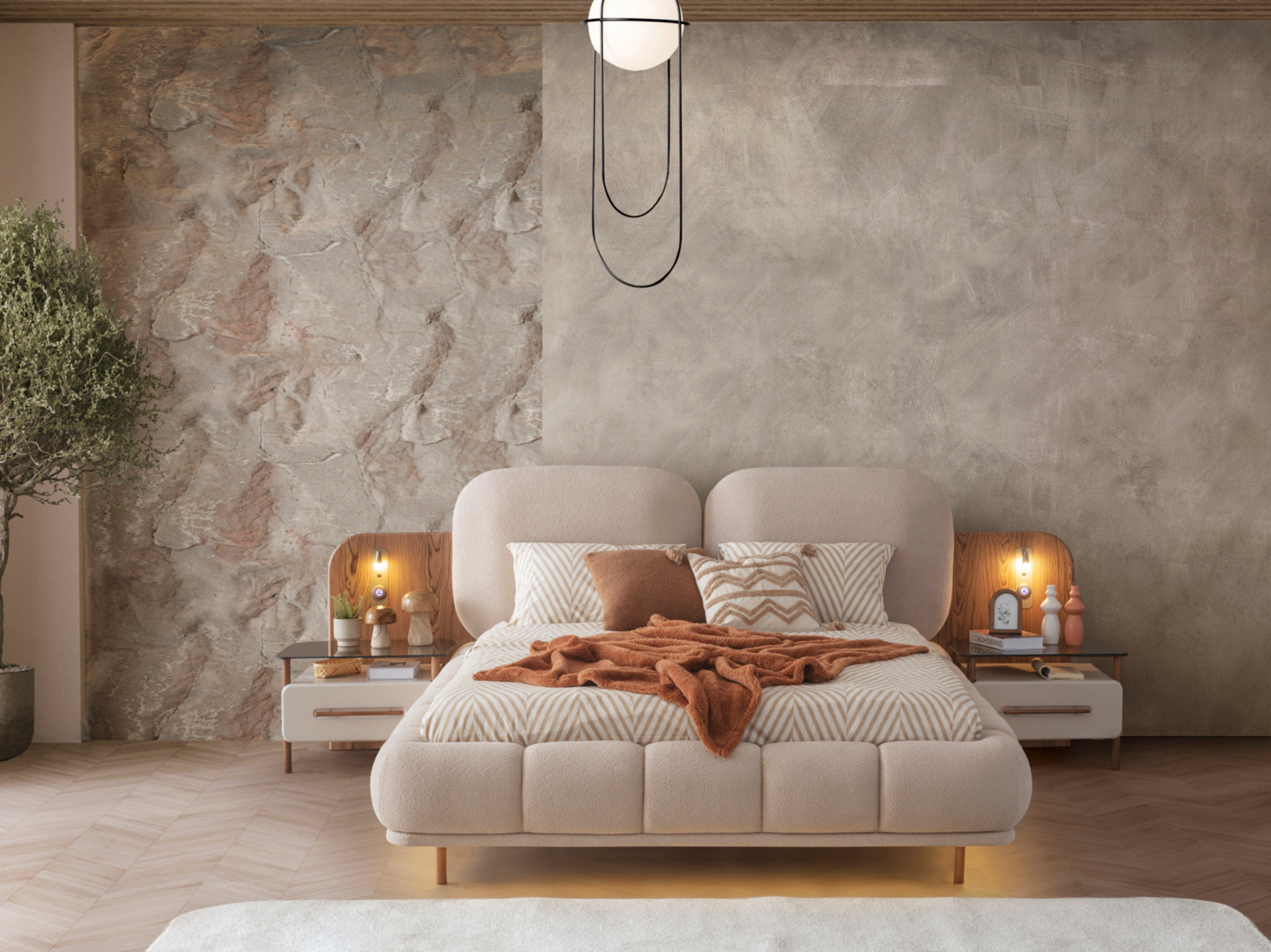 Lodos Yatak Odası(Bazalı Karyola)