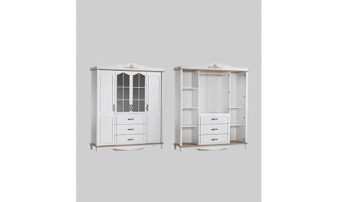 Flora Genç Odası (4 Kapılı Dolap* 100*200 cm Karyola*Komodin)