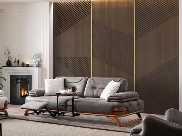 Jaguar Koltuk Takımı(Üçlü Koltuk+Sehpa ve Ayak Dinlendirmeli)