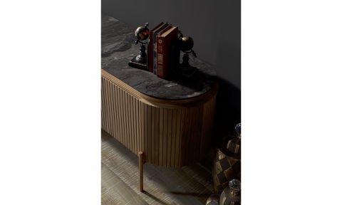 Tesla Ceviz-Bronz Tv Sehpası