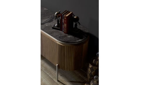 Tesla Ceviz-Gümüş Tv Sehpası