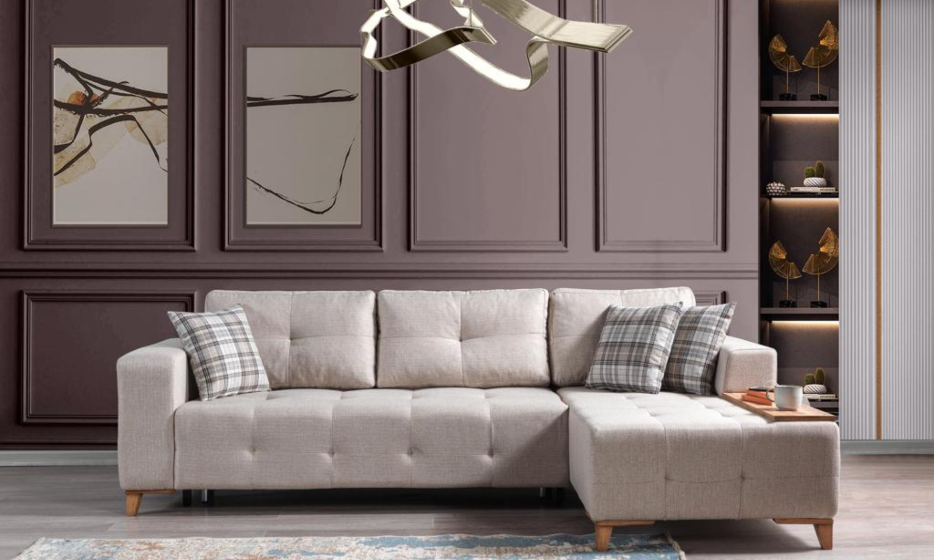 Elit Köşe Koltuk Takım(Ceviz)