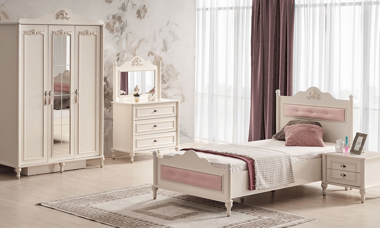 Country Gold Genç Odası Takımı (3 Kapılı Dolap *100*200 Karyola * Komodn)