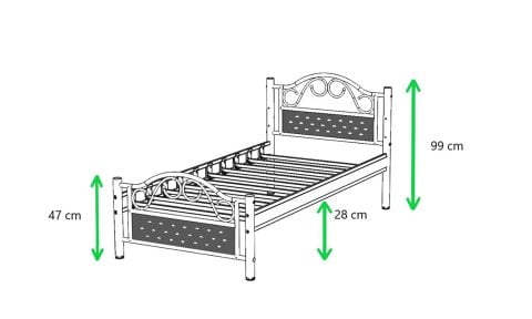 Pares 90*190 cm Tek Kişilik Metal Ferforje  Karyola