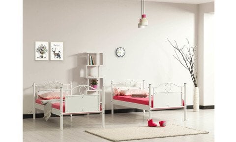 Mabel Metal Ahşap Tek Kişilik Ranza 90*190 cm