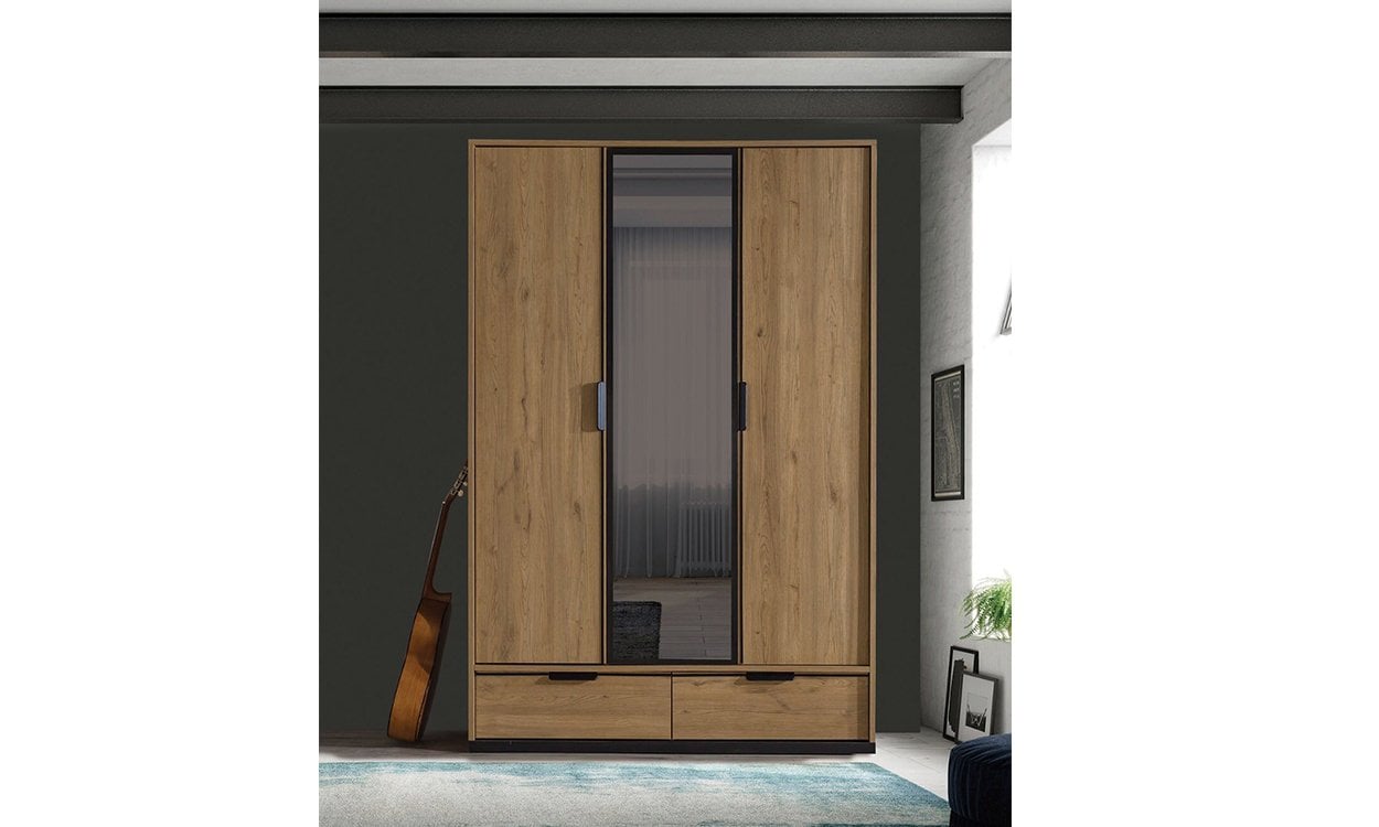 Kolezyum Ceviz Genç Odası (3 Kapılı Aynalı Dolap)