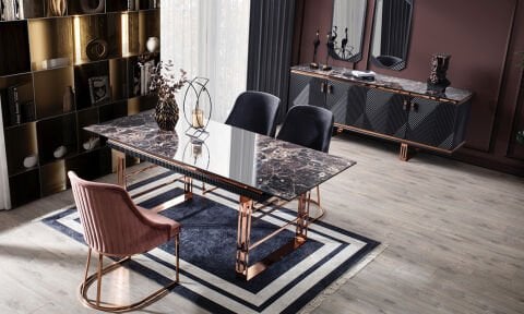 Quadro Yemek Masası ve 6 Sandalye