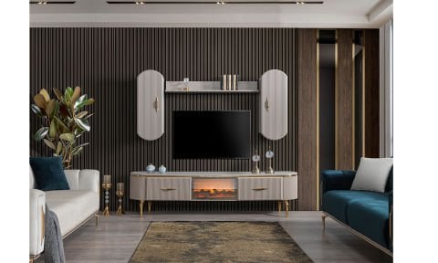 Zümrüt Şömineli Tv Ünitesi