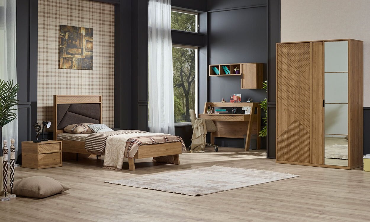 Pablo Genç Odası Takımı (3 Kapılı Dolap *100*200 Karyola * Komodin)