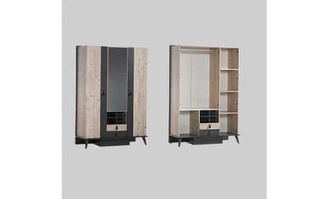 Rodi Soho Genç Odası 3 Kapaklı Dolap