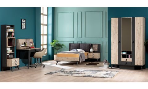 Rodi Soho Genç Odası 3 Kapaklı Dolap