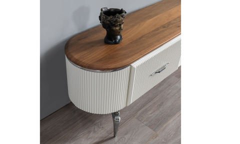 Zümrüt Ceviz Şömineli Sehpası