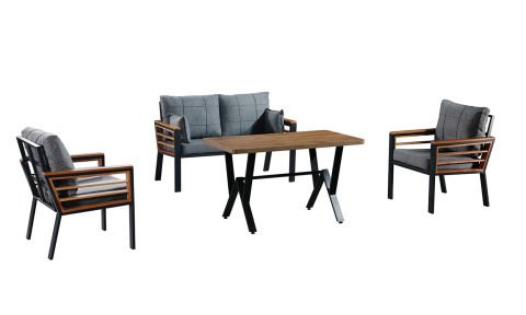 Papatya Gri 2+1+1 Bahçe Mobilyası (Salon, Balkon, Cafe Ofis)
