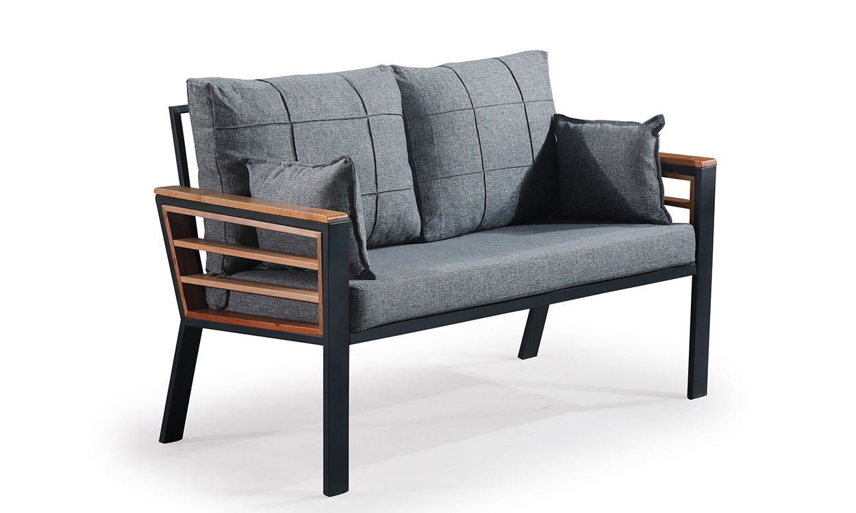 Papatya Gri İkili Koltuk Bahçe Mobilyası (Salon,Balkon,Cafe,Ofis)