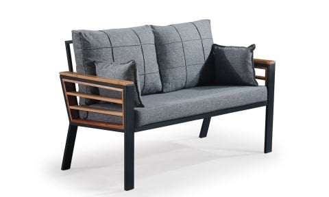 Papatya Gri İkili Koltuk Bahçe Mobilyası (Salon,Balkon,Cafe,Ofis)