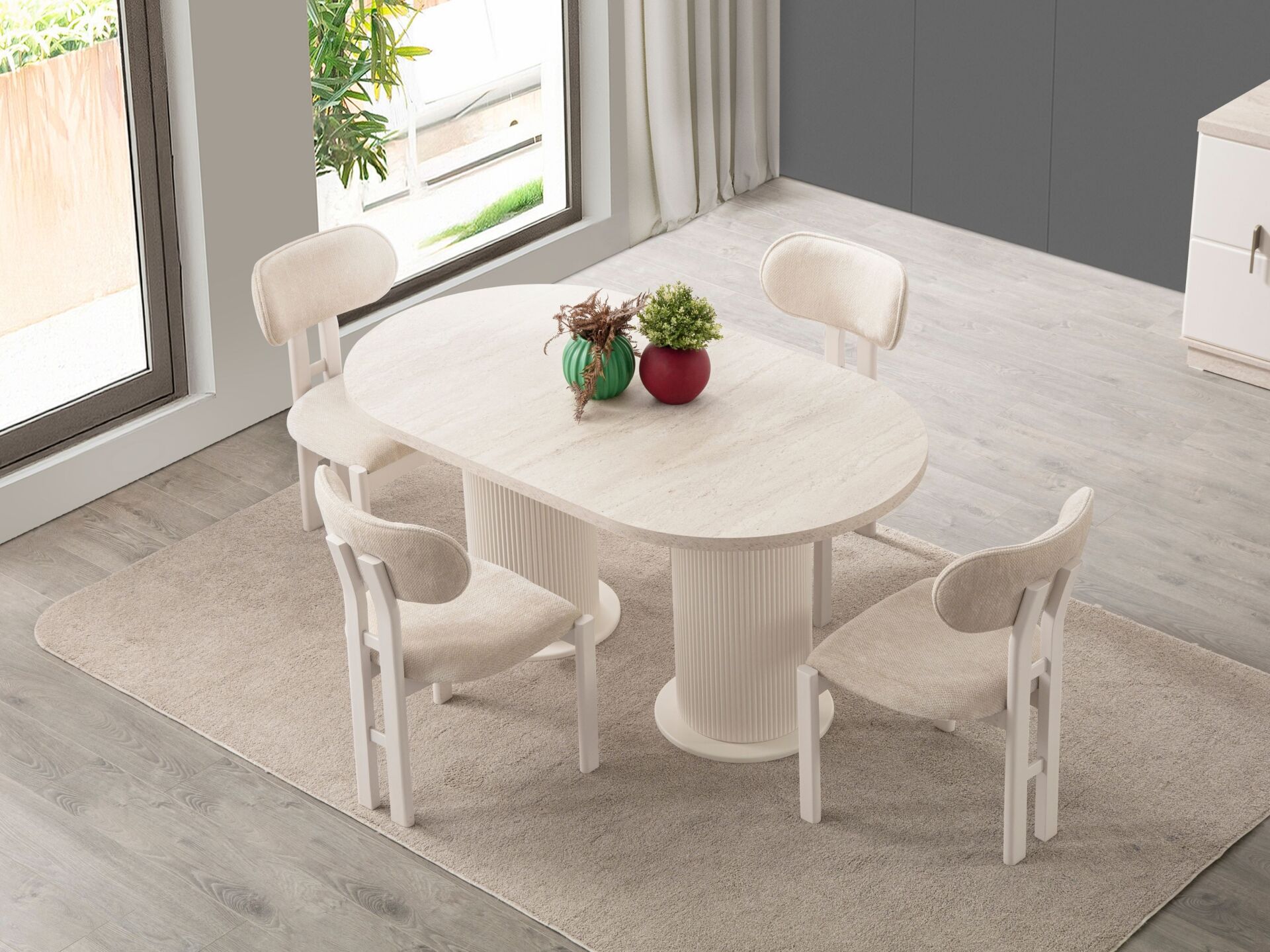 Nehir Yemek Odası ( masa + 6 sandalye )