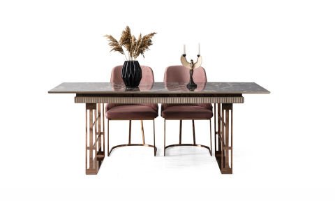 Quadro Cappucino Yemek Masası ve 6 Sandalye